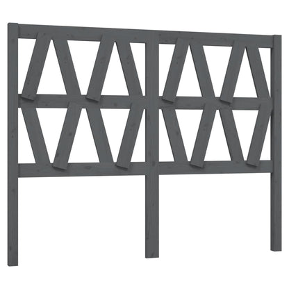 Bed Headboard Grey 146x4x100 cm Solid Wood Pine