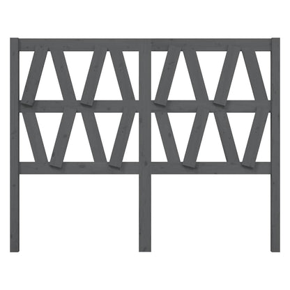 Bed Headboard Grey 146x4x100 cm Solid Wood Pine