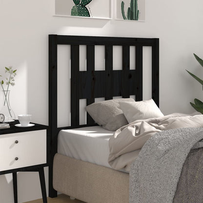 Headboard | Black | Solid Pine Wood | Standard | Headboard | Rectangular