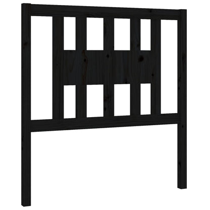 Headboard | Black | Solid pine wood | 96x4x100 cm | Decorative Inlays