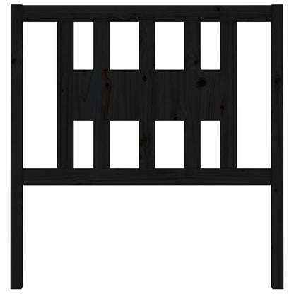 Headboard | Black | Solid pine wood | 96x4x100 cm | Decorative Inlays