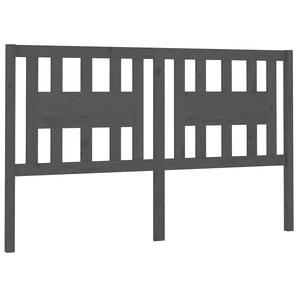 Headboard Grey 126x4x100 cm Solid Wood Pine