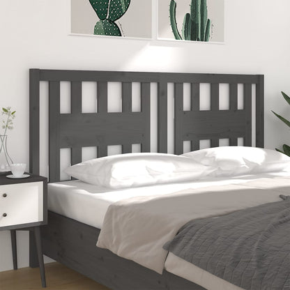 Headboard Grey 126x4x100 cm Solid Wood Pine