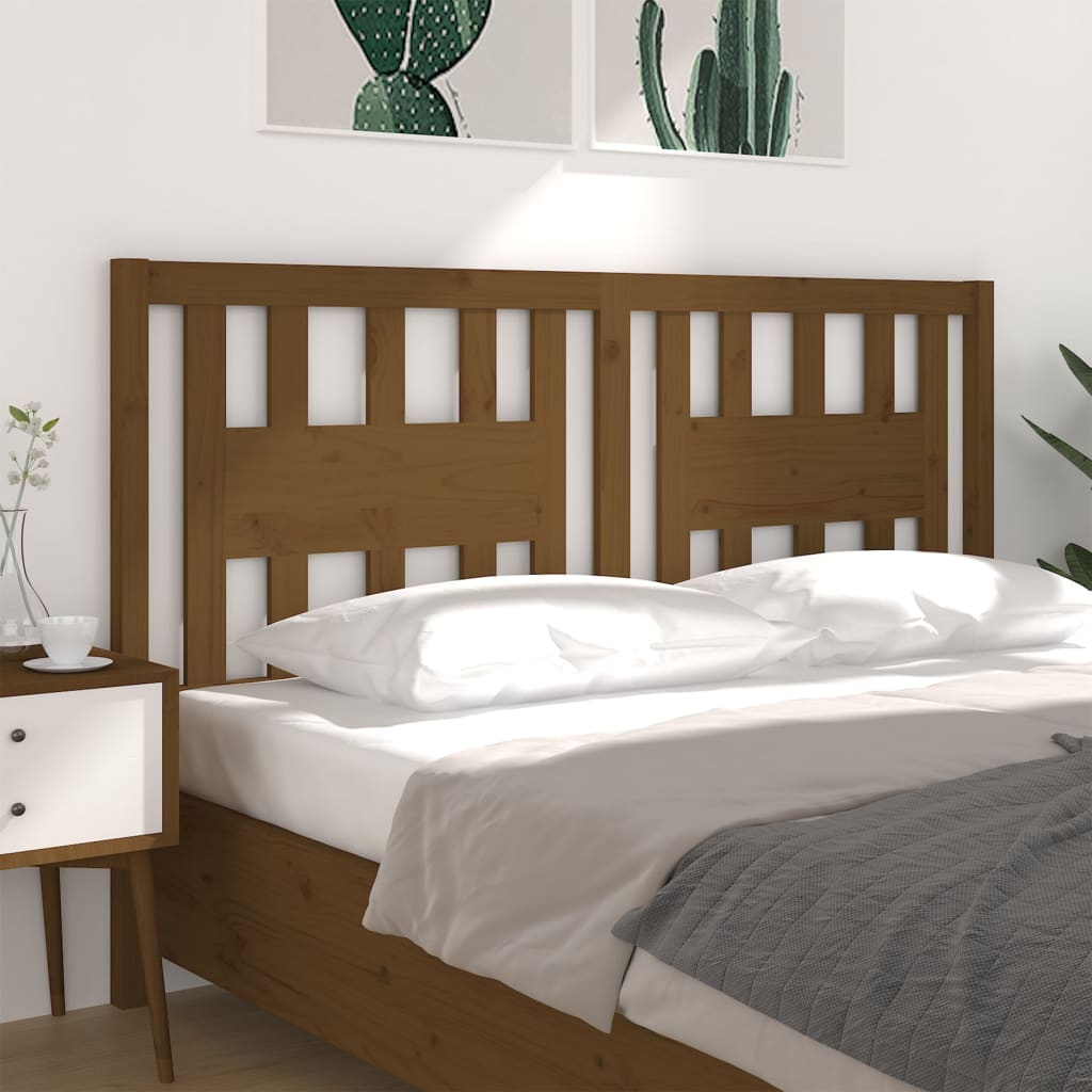 Headboard Honey Brown 126x4x100 cm Solid Wood Pine