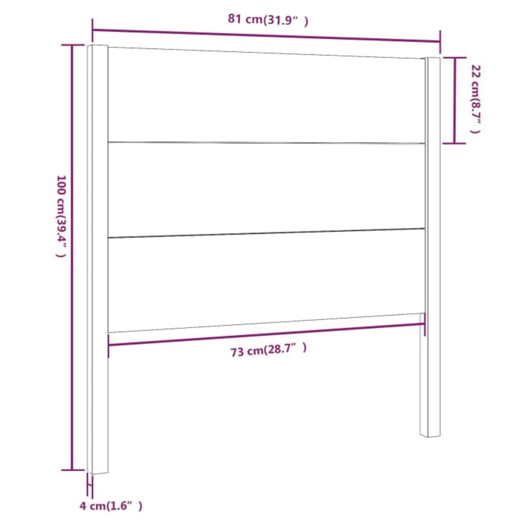 Headboard 81x4x100 cm Solid Wood Pine