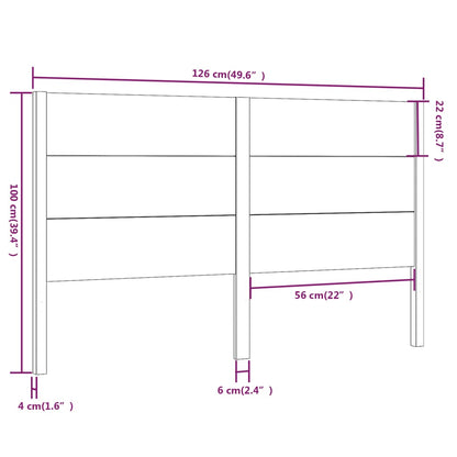 Headboard Honey Brown 126x4x100 cm Solid Wood Pine