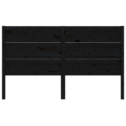 Headboard Black 126x4x100 cm Solid Wood Pine