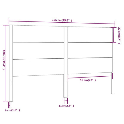 Headboard Black 126x4x100 cm Solid Wood Pine