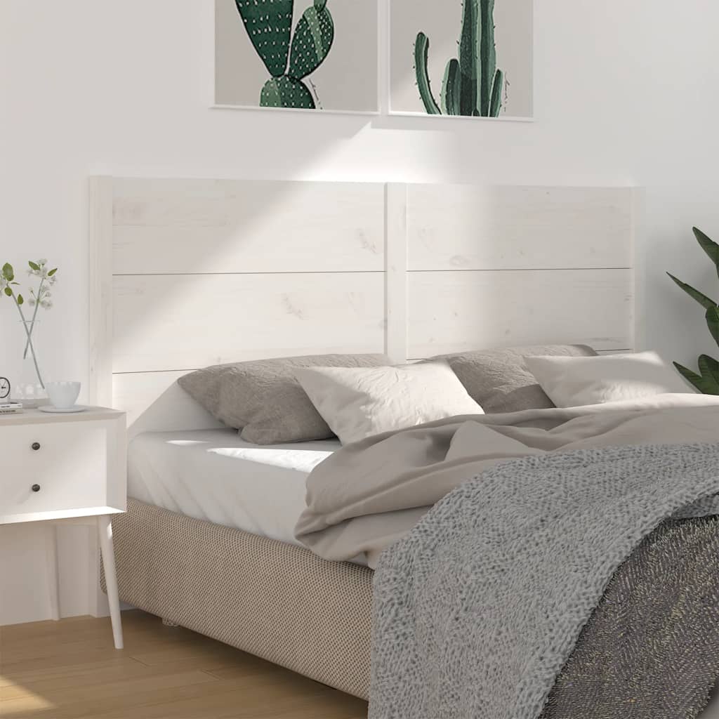 Headboard | White | Solid Pine Wood | 206x4x100 cm | Durable | Headboard