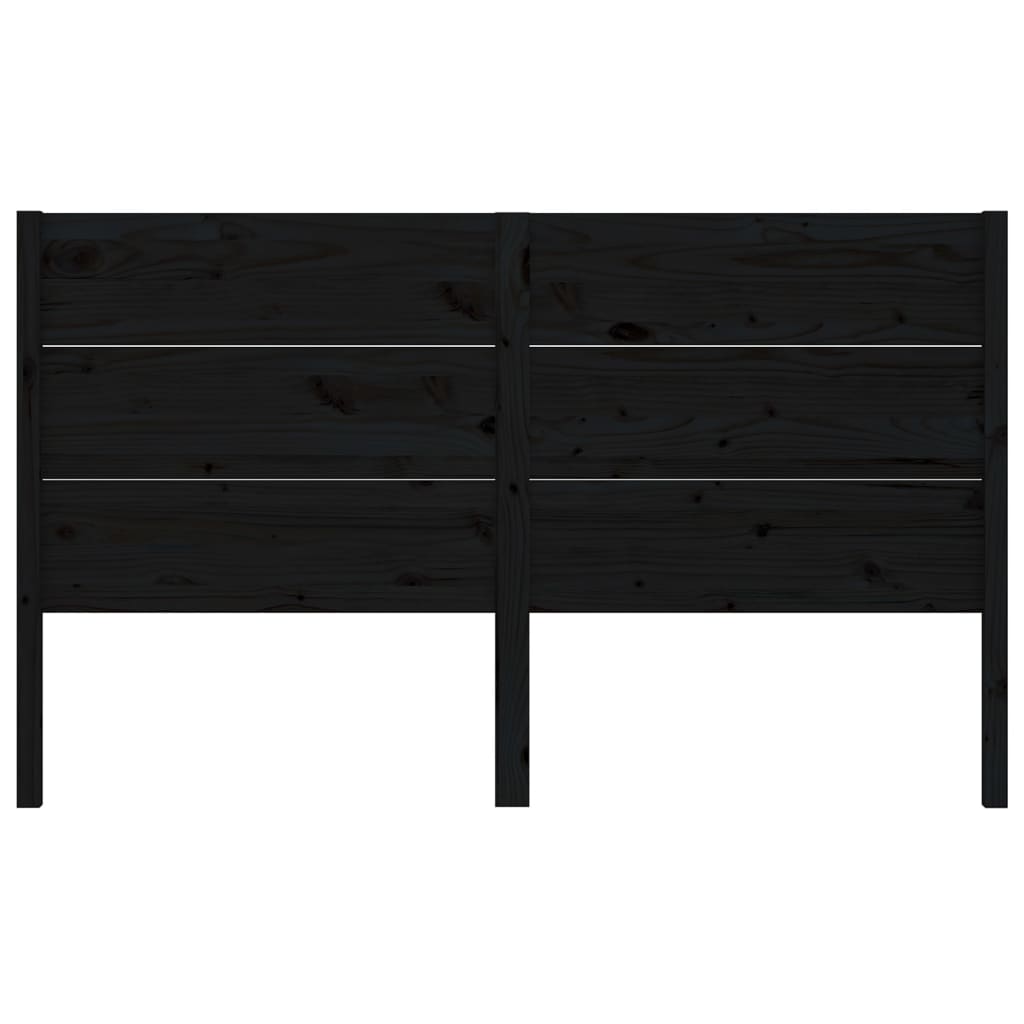 Headboard Black 206x4x100 cm Solid Wood Pine