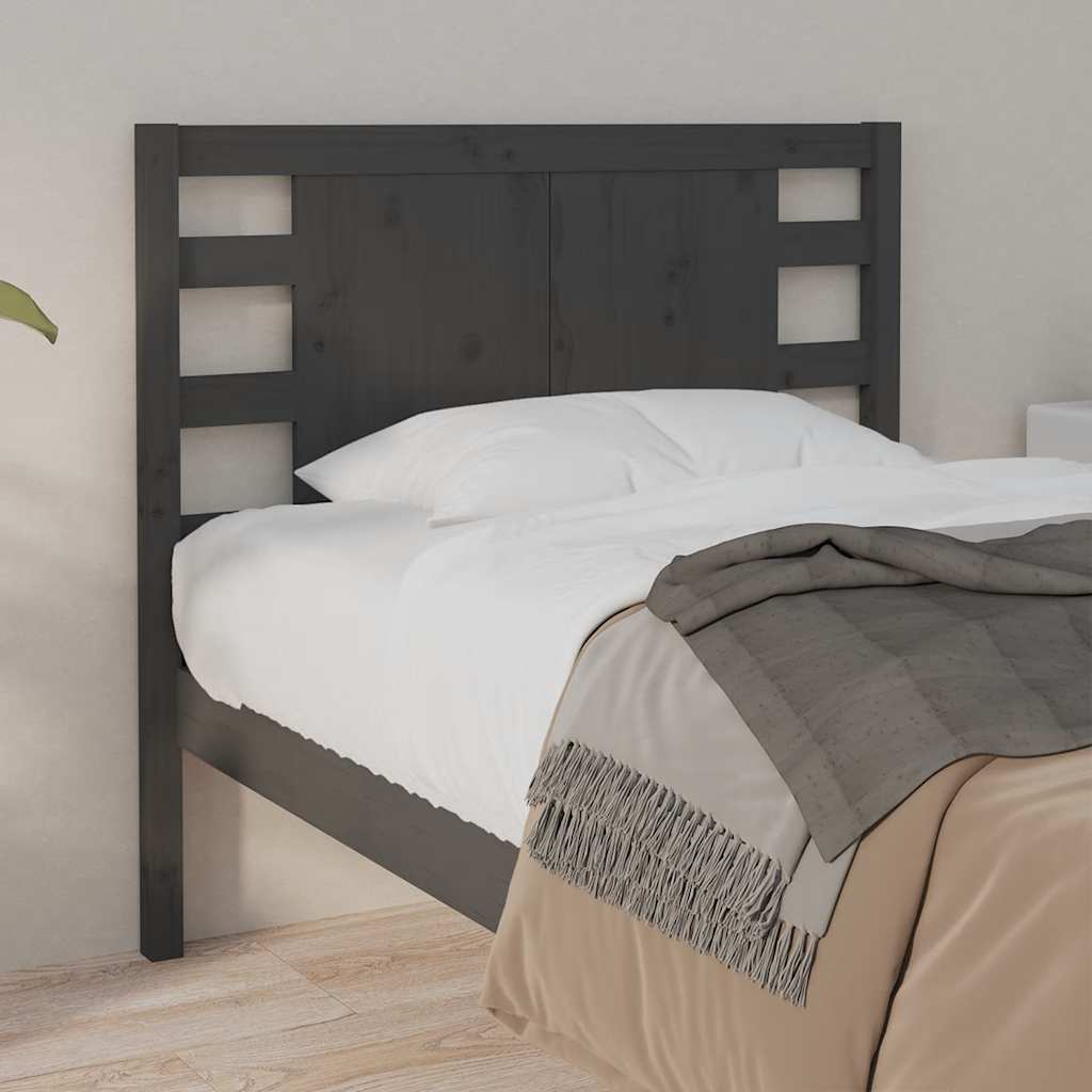 Headboard Grey 81x4x100 cm Solid Wood Pine