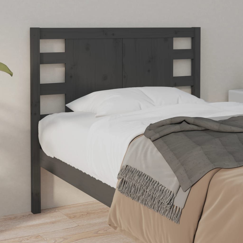 Headboard Grey 96x4x100 cm Solid Wood Pine