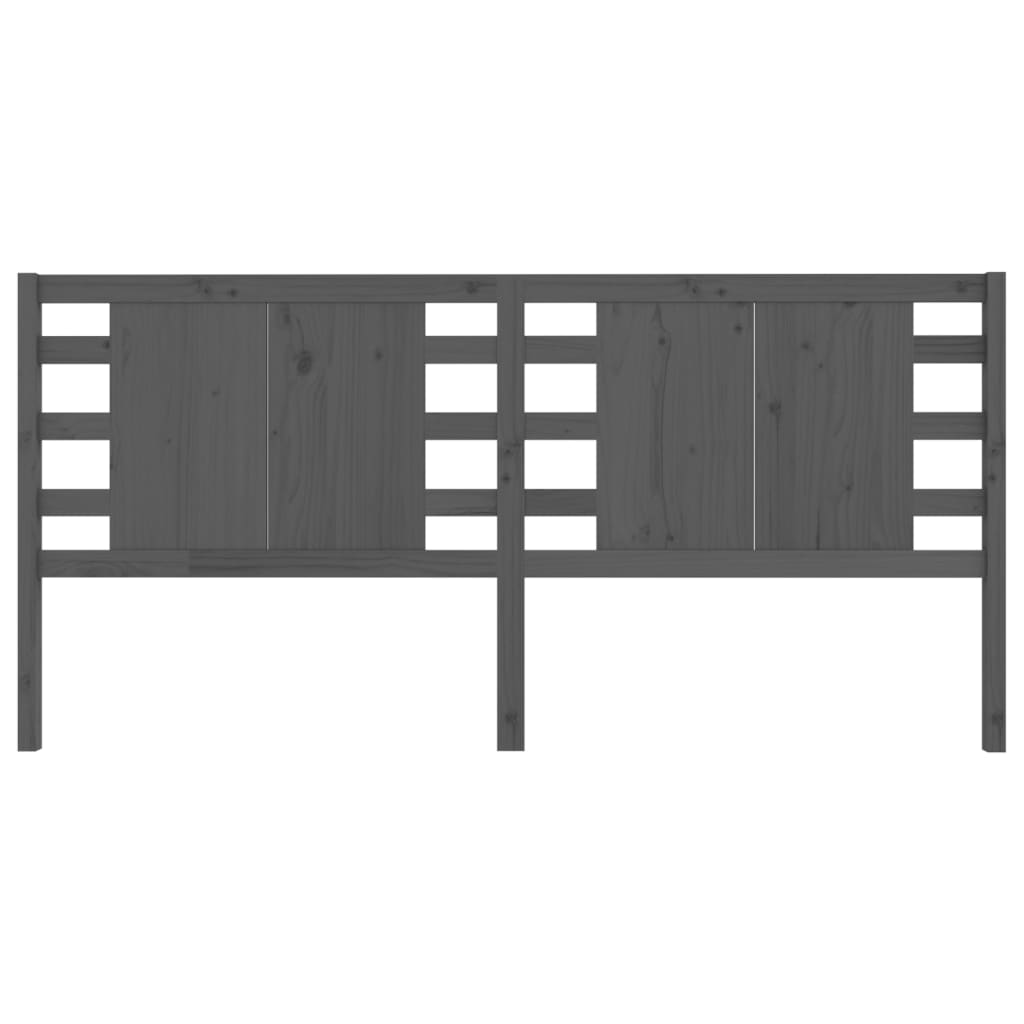 Headboard Grey 126x4x100 cm Solid Wood Pine