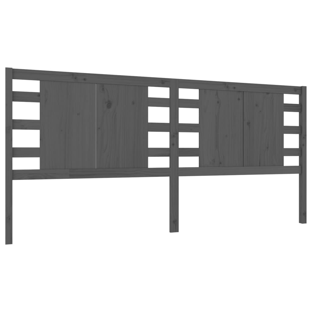 Headboard Grey 146x4x100 cm Solid Wood Pine