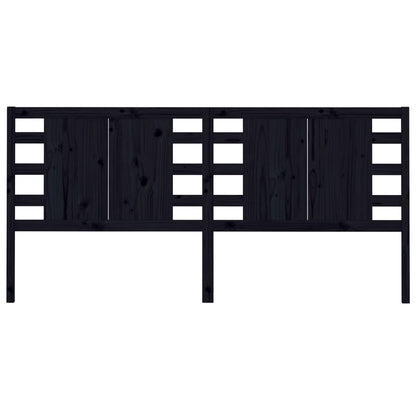 Headboard Black 146x4x100 cm Solid Wood Pine