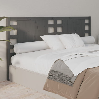 Headboard Grey 206x4x100 cm Solid Wood Pine