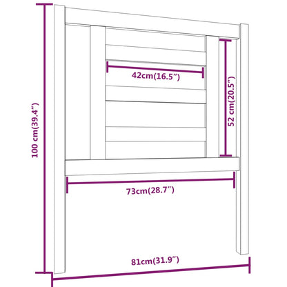 Headboard | Honey Brown | Solid Pine Wood | 81 x 4 x 100 cm