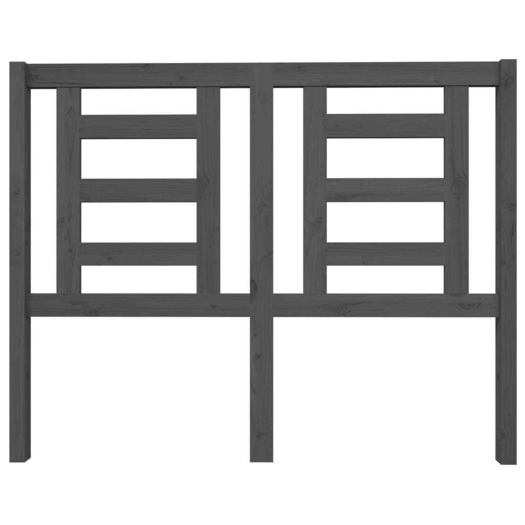 Headboard | Grey | Solid pine wood | 126 cm width | Decorative Inlays