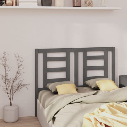Headboard | Grey | Solid pine wood | 126 cm width | Decorative Inlays