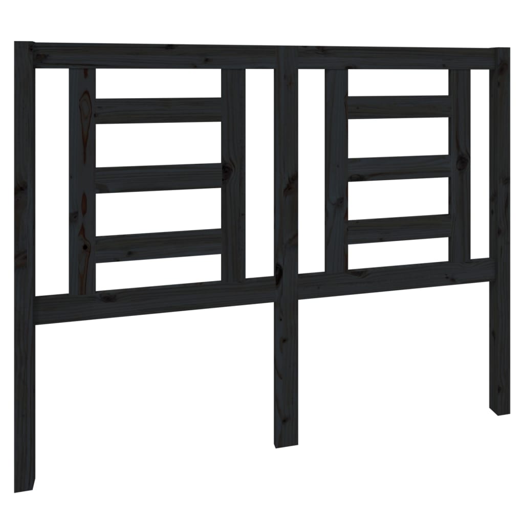 Headboard | Black | Solid pine wood | 126 x 4 x 100 cm