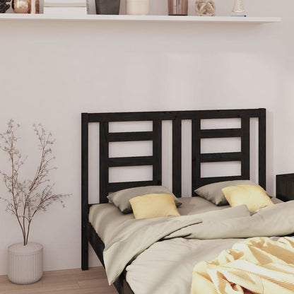 Headboard | Black | Solid pine wood | 126 x 4 x 100 cm