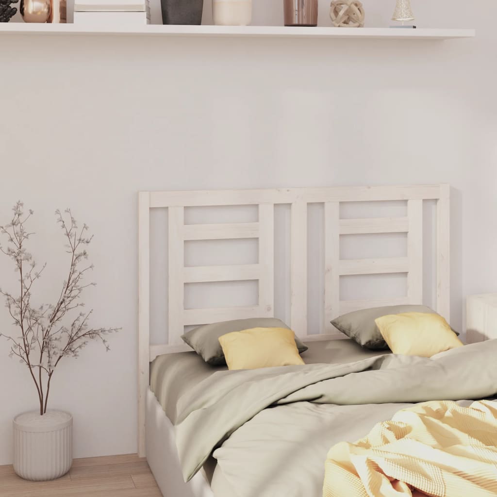 Headboard | White | Solid Pine Wood | Medium |  Decorative Inlays