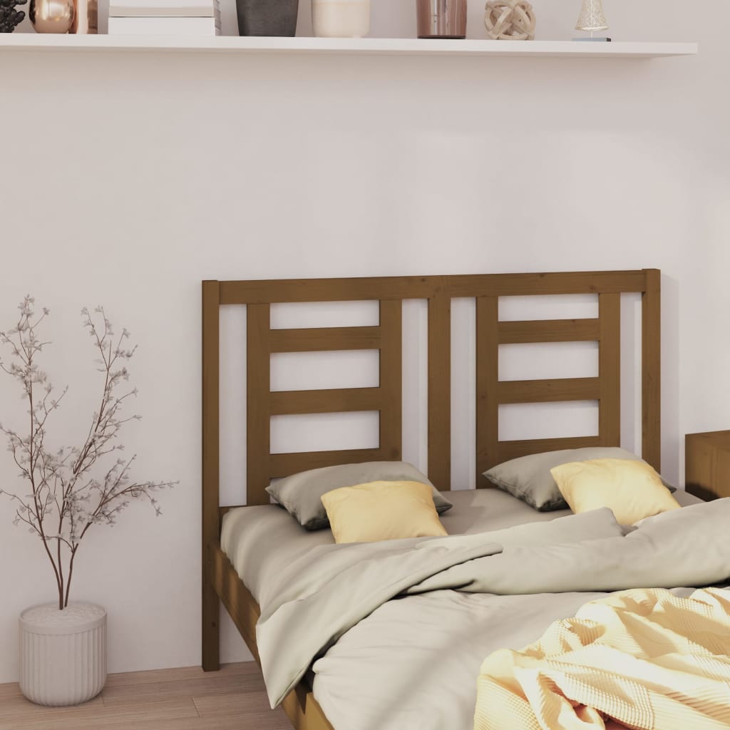 Bed Headboard Honey Brown 146x4x100 cm Solid Wood Pine