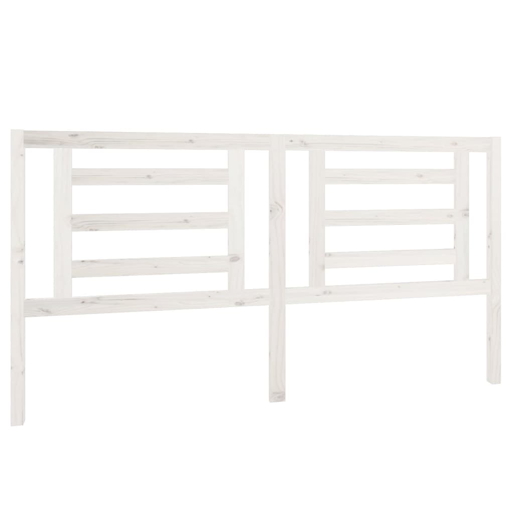 Bed Headboard | White | Solid Pine Wood | Standard | Decorative Inlays