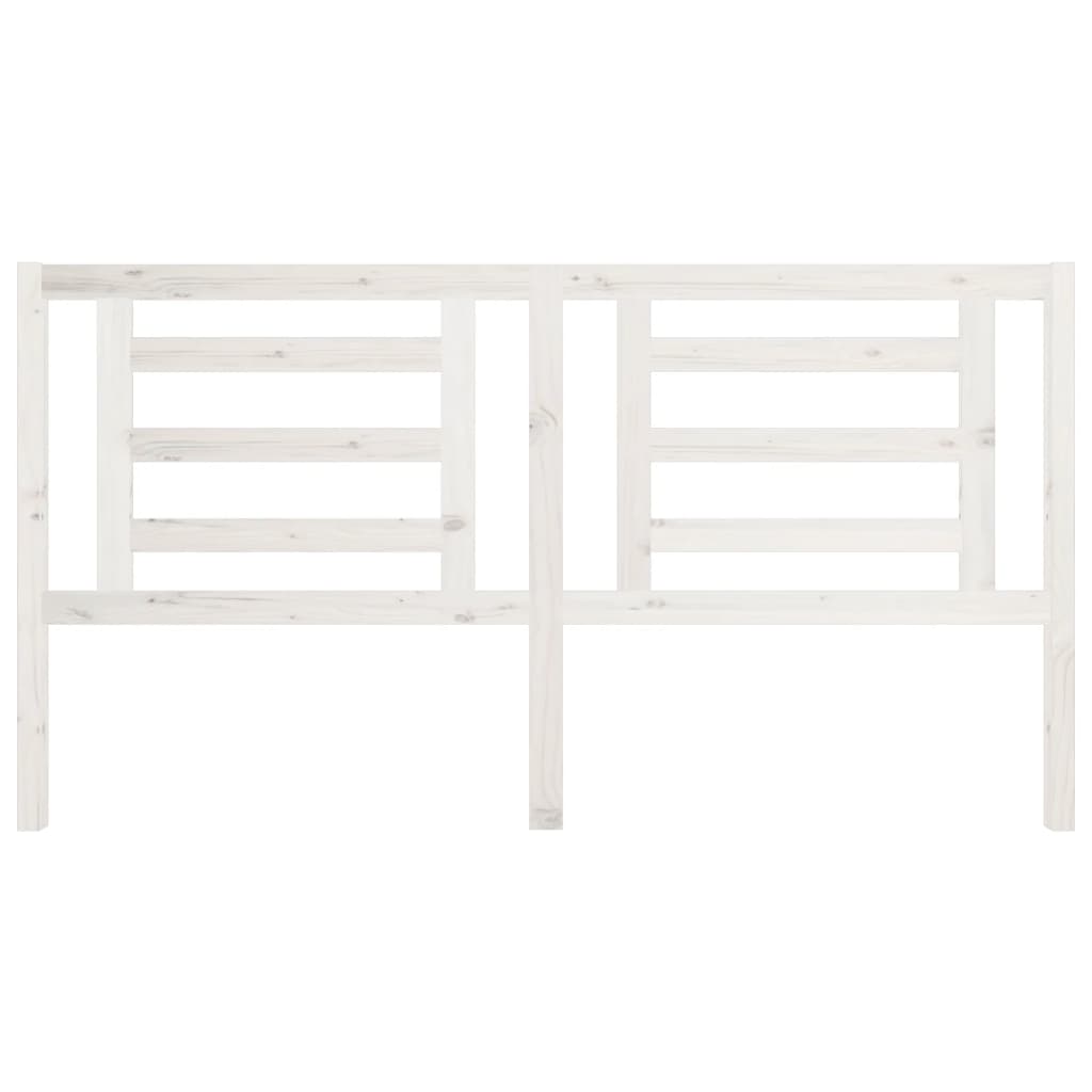 Bed Headboard | White | Solid Pine Wood | Standard | Decorative Inlays