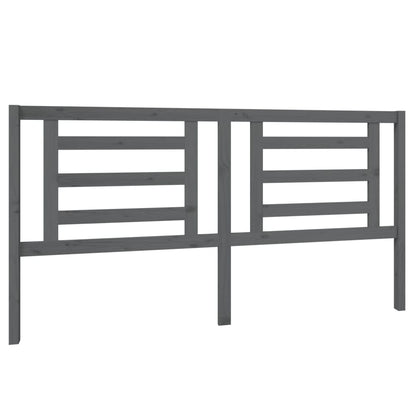 Bed Headboard | Grey | Solid Pine Wood | 186 cm x 4 cm x 100 cm