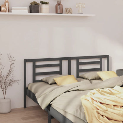 Bed Headboard | Grey | Solid Pine Wood | 186 cm x 4 cm x 100 cm