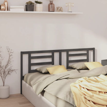 Bed Headboard | Grey | Solid Pine Wood | 186 cm x 4 cm x 100 cm