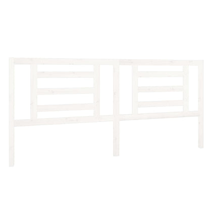 Bed Headboard | White | Solid Pine Wood | 206x4x100 cm | Simple