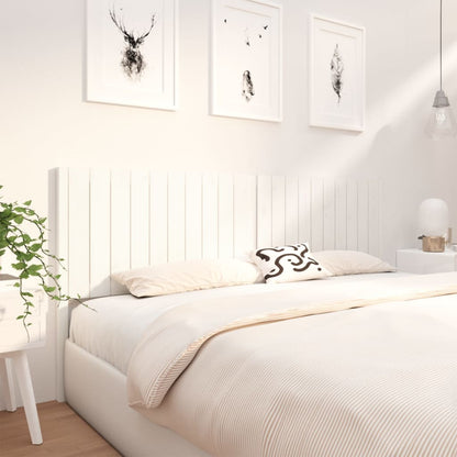 Bed Headboard White 205.5x4x100 cm Solid Wood Pine