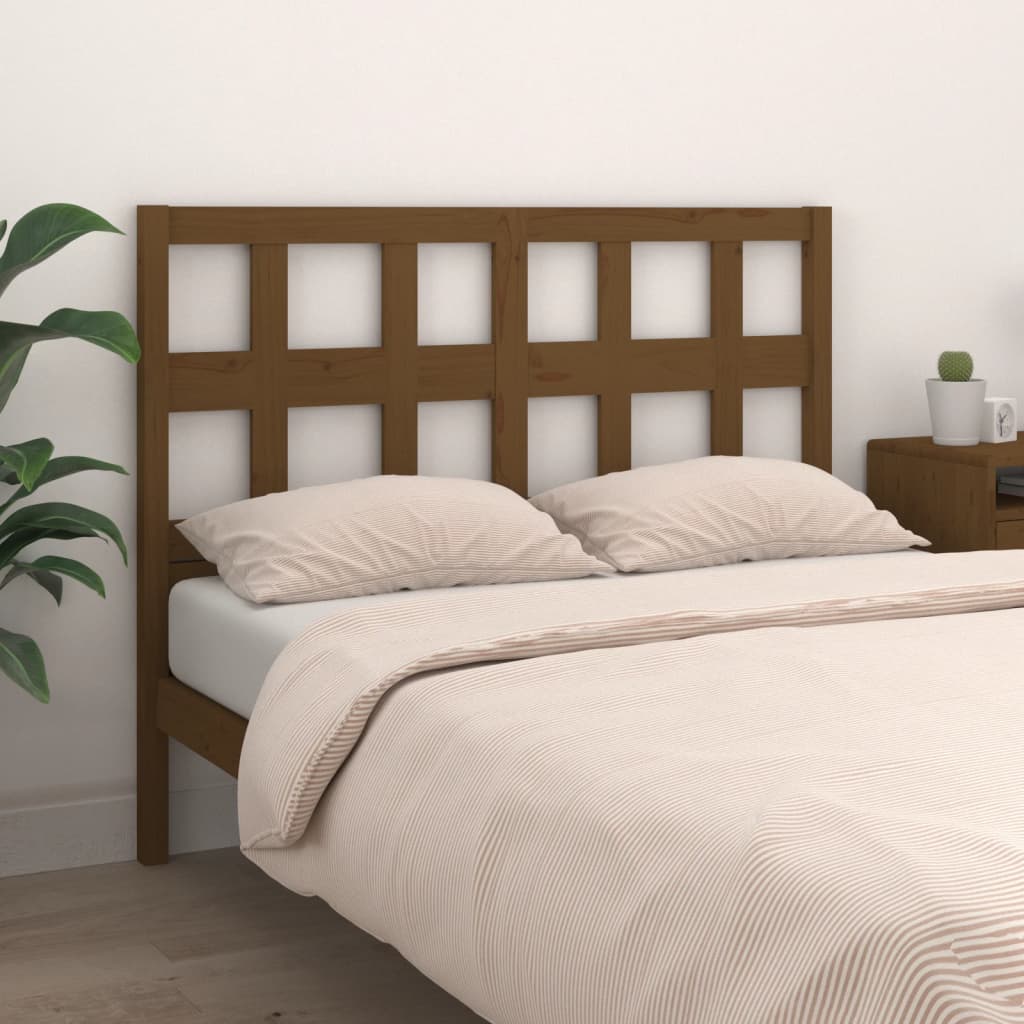 Bed Headboard Honey Brown 125.5x4x100 cm Solid Wood Pine