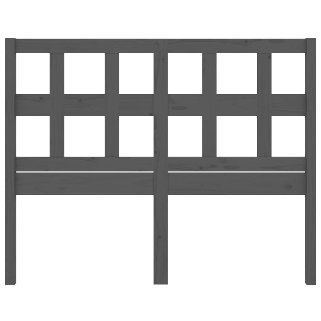 Bed Headboard Grey 145.5x4x100 cm Solid Wood Pine