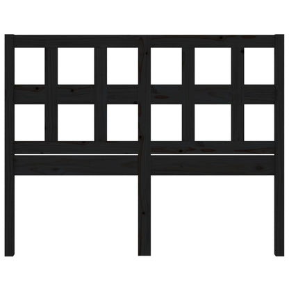 Bed Headboard Black 185.5x4x100 cm Solid Wood Pine