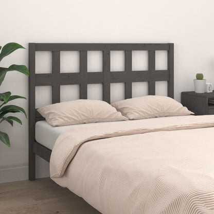 Bed Headboard Grey 205.5x4x100 cm Solid Wood Pine
