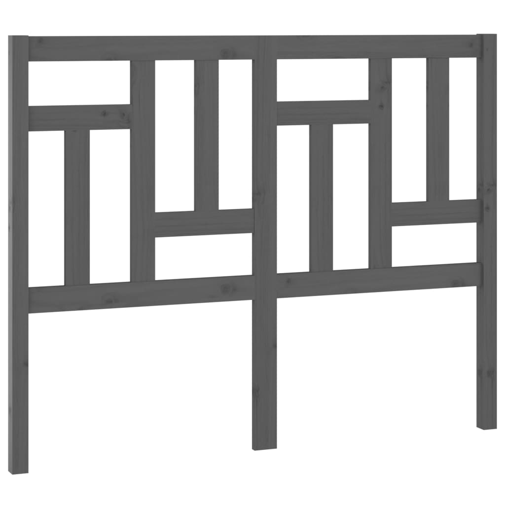Bed Headboard | Grey | Solid pinewood | 125.5 cm x 4 cm x 100 cm