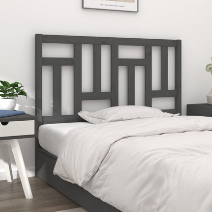 Bed Headboard | Grey | Solid pinewood | 125.5 cm x 4 cm x 100 cm