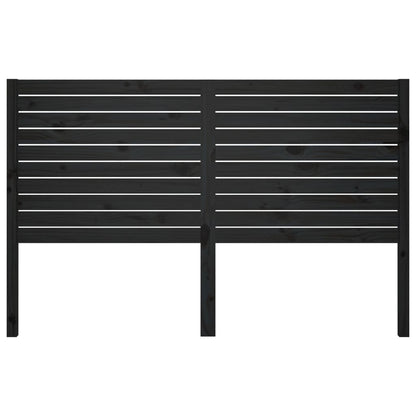 Bed Headboard Black 126x4x100 cm Solid Wood Pine