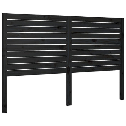 Bed Headboard Black 166x4x100 cm Solid Wood Pine
