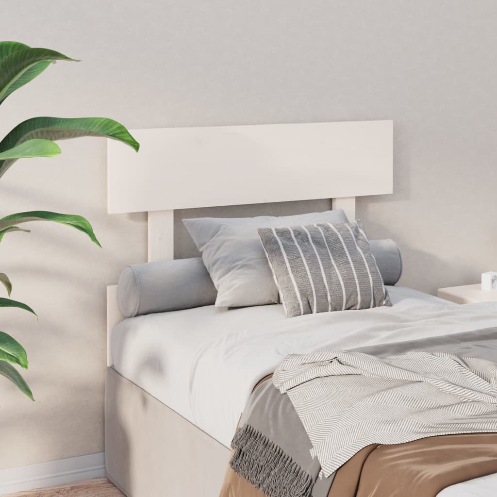 Bed Headboard White 103.5x3x81 cm Solid Wood Pine