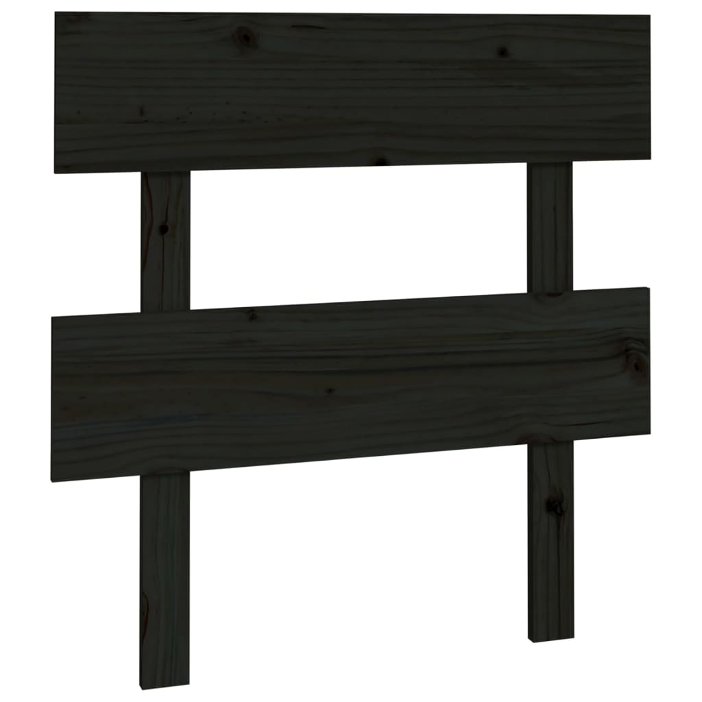 Bed Headboard Black 103.5x3x81 cm Solid Wood Pine