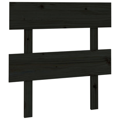 Bed Headboard Black 103.5x3x81 cm Solid Wood Pine