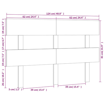 Bed Headboard White 124x3x81 cm Solid Wood Pine