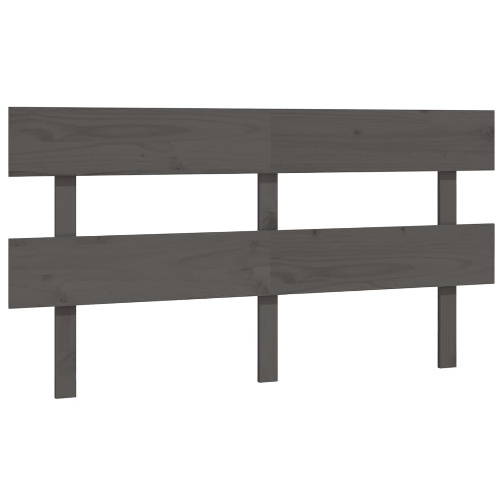 Bed Headboard Grey 154x3x81 cm Solid Wood Pine
