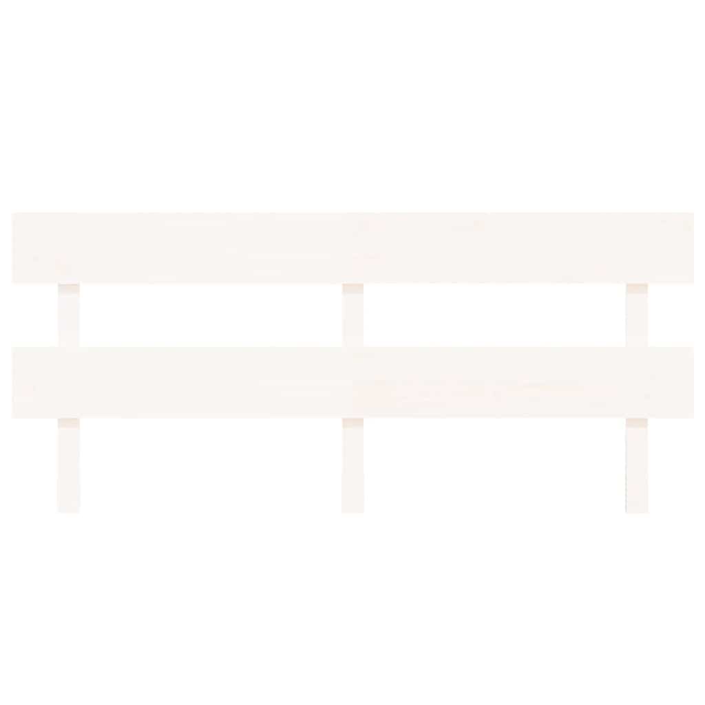 Bed Headboard White 204x3x81 cm Solid Wood Pine
