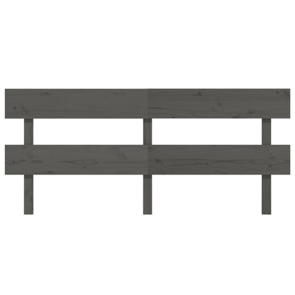 Bed Headboard Grey 204x3x81 cm Solid Wood Pine