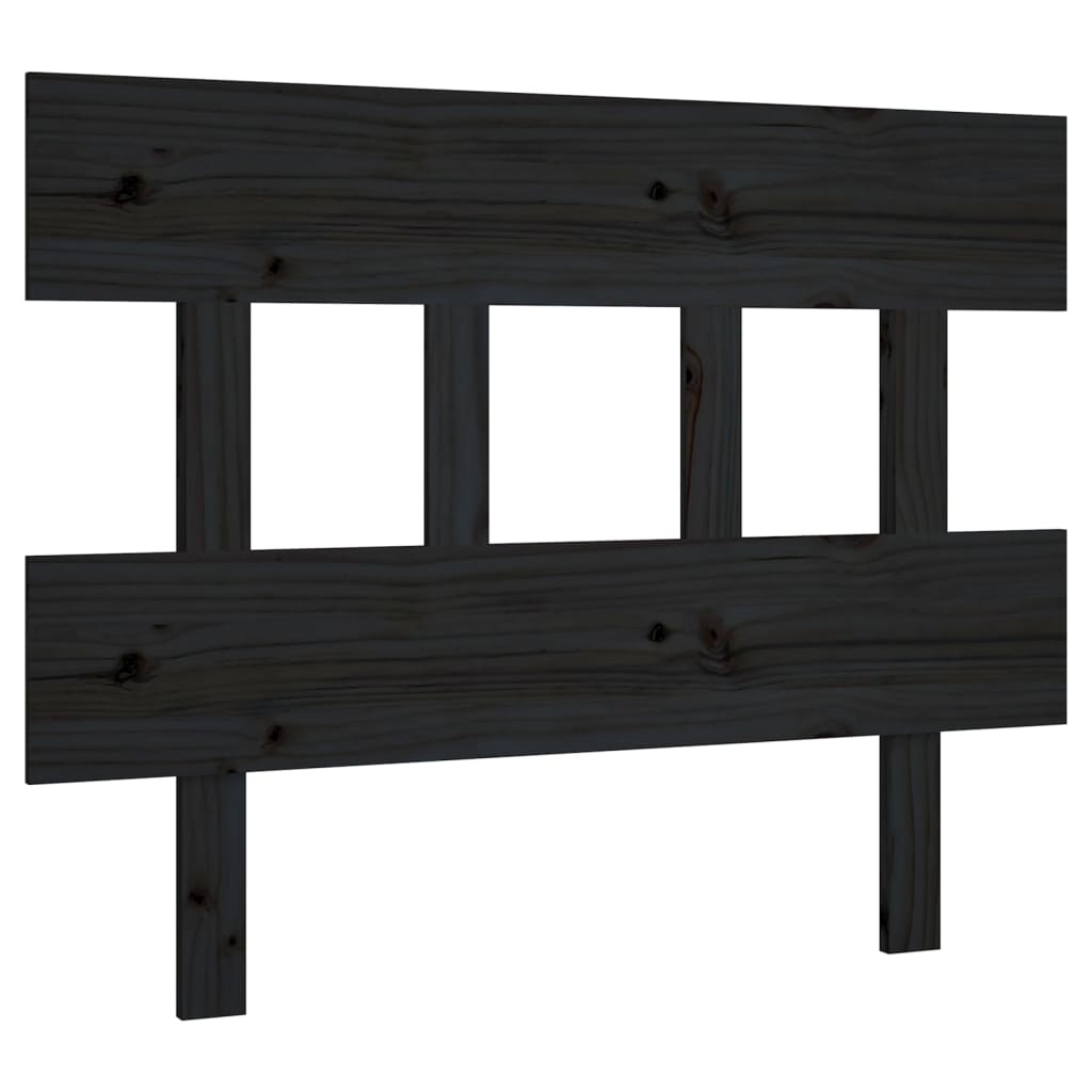 Bed Headboard Black 78.5x3x81 cm Solid Wood Pine